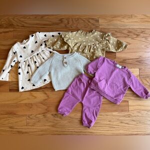 5 piece 3-6m baby girl cozy bundle- Quincy Mae, Jamie Kay, Zara